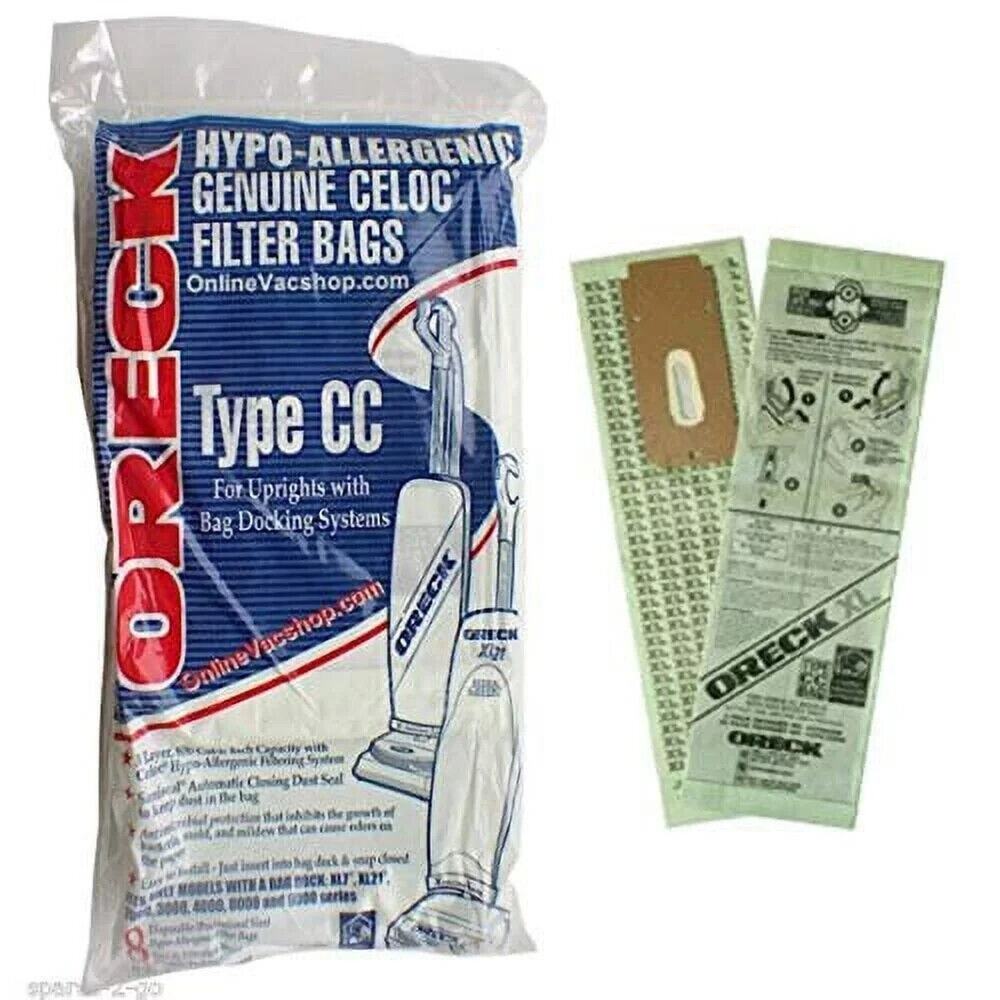 8 Pk Genuine Oreck Type CC Vacuum Cleaner Bags Model CCPK8DW Hypo Allergenic